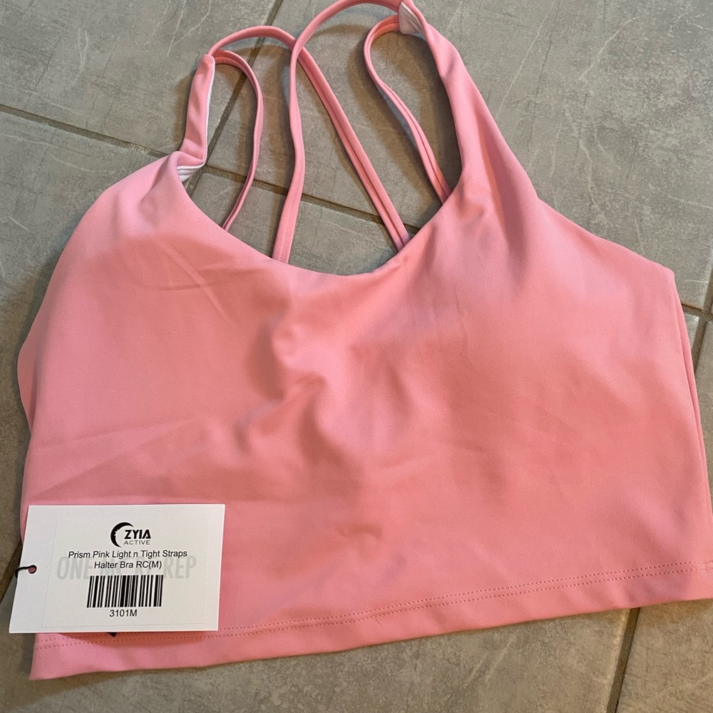 Zyia pink crop bra